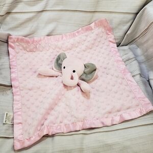 Pro Goleem Pink Elephant Satin Back Lovey Mini Security Blanket Knubby 16 Inch